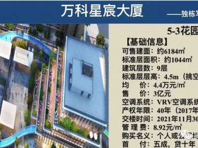 万科星宸大厦写字楼整栋出售__深圳宝安区写字楼出售，售价3亿